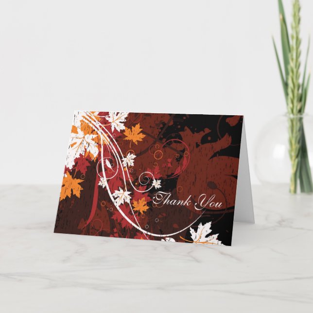 Fall Leaves Thank You Note Cards (Front)