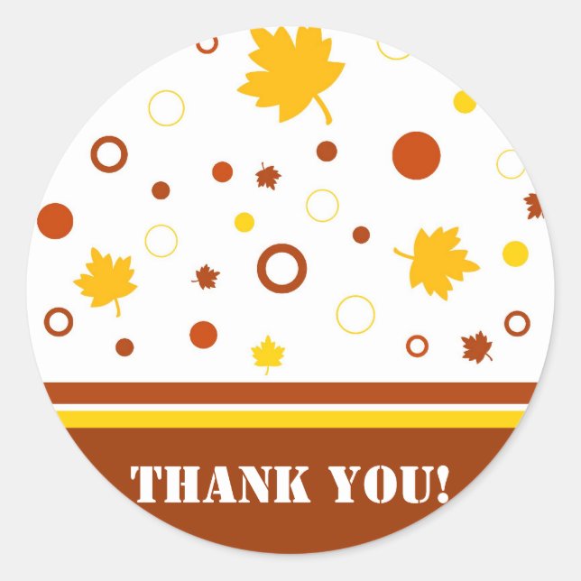 Fall leaves Thank You! - Sticker (Front)