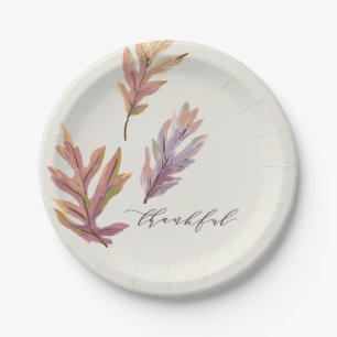Fall leaves thankful Thanksgiving Paper Plate