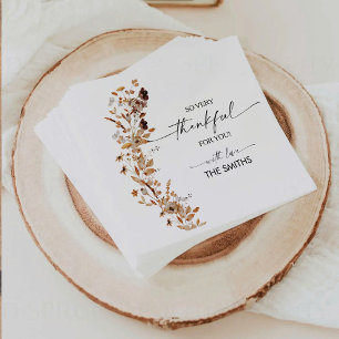Fall Leaves Thanksgiving Dinner Paper Napkin