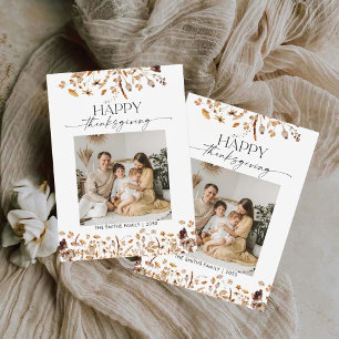 Fall Leaves Thanksgiving Flat Thank You Card