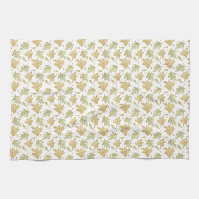 Fall Leaves Thanksgiving Kitchen Towel Decor (Horizontal)