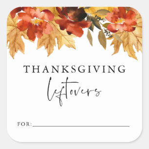 Fall Leaves Thanksgiving Leftovers Sticker
