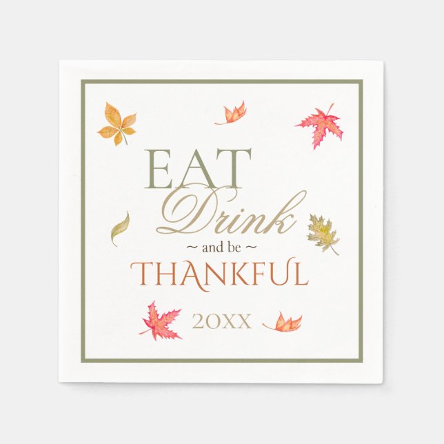 Fall Leaves Thanksgiving Napkin (Front)