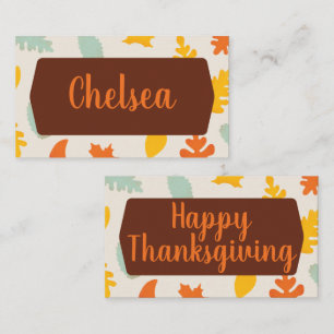 Fall Leaves Thanksgiving Place Card