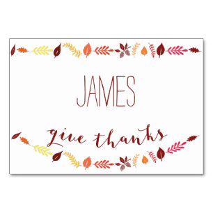Fall Leaves Thanksgiving Place Cards
