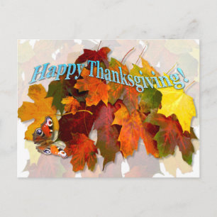 Fall Leaves ~ Thanksgiving Postcard
