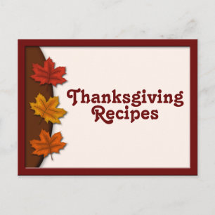 Fall Leaves Thanksgiving Recipe Cards
