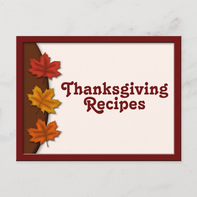 Fall Leaves Thanksgiving Recipe Cards (Front)