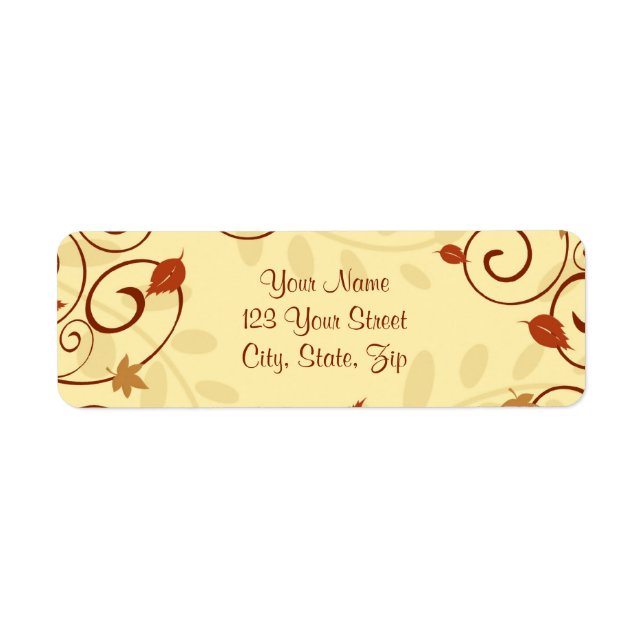 Fall Leaves Thanksgiving Return Address Labels (Front)