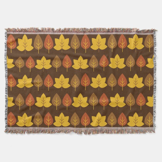 Fall Leaves Throw Blanket (Front)