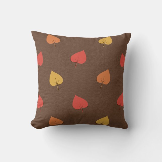 Fall Leaves Throw Pillow (Front)