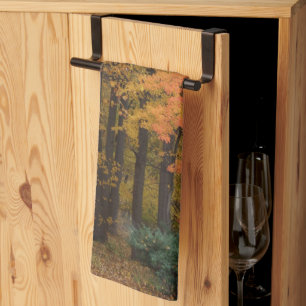 Fall Leaves Tulip Poplar Trees Tea Towel