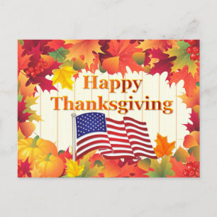 Fall Leaves & Turkey Thanksgiving Holiday