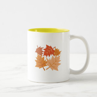 Fall Leaves Two-Tone Coffee Mug