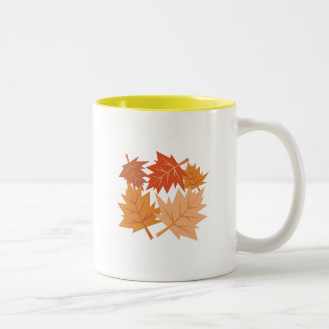 Fall Leaves Two-Tone Coffee Mug (Right)