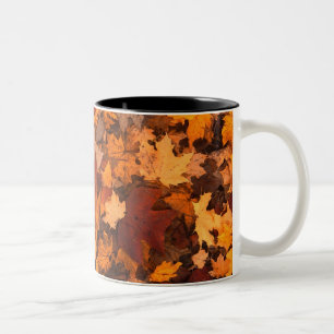 Fall Leaves Two-Tone Coffee Mug