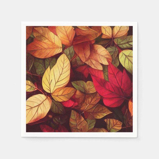 Fall Leaves Vibrant Napkin (Front)
