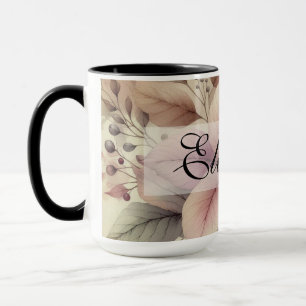 Fall leaves vintage watercolor autumn colours mug