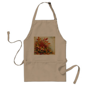 Fall leaves vintage watercolor autumn colours standard apron