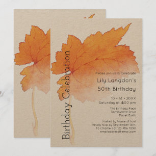 Fall Leaves Watercolor Autumn Invitation