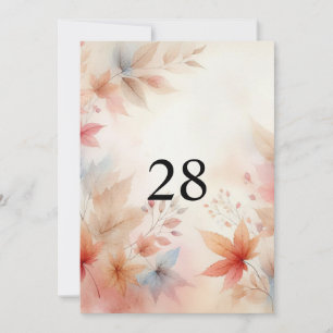 Fall leaves watercolor neutrals calligraphy text invitation