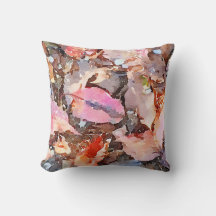 Fall Leaves Watercolor Pillow