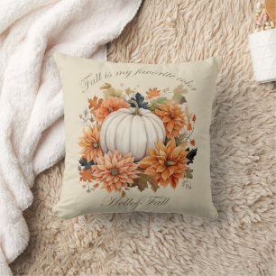 Fall leaves Watercolor Wildflowers Autumn  Cushion