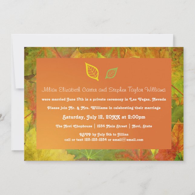 Fall Leaves - Wedding Announcement (Front)