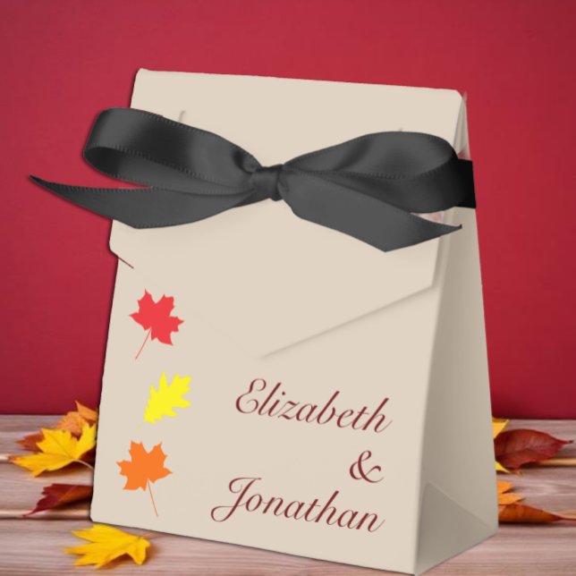 Fall Leaves Wedding Favour Box (Creator Uploaded)