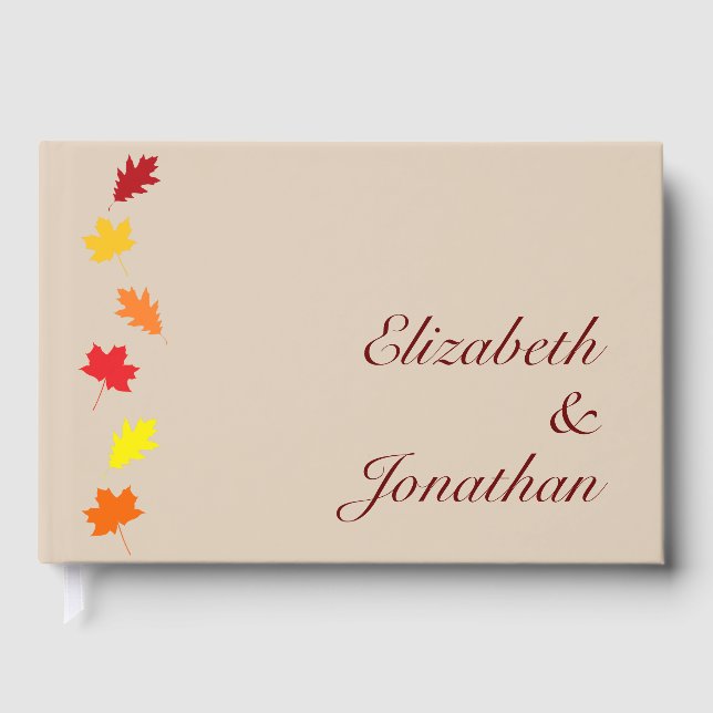 Fall Leaves Wedding Guest Book (Front)