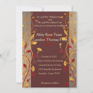 Fall Leaves Wedding Invitation