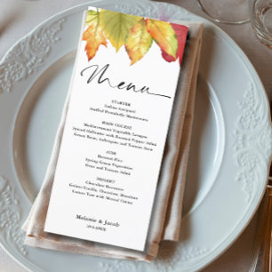  Fall Leaves Wedding Menu