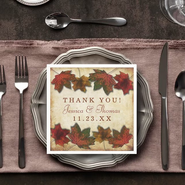 Fall Leaves Wedding Napkin (Creator Uploaded)