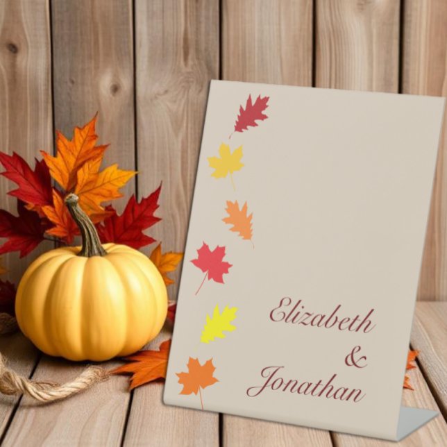 Fall Leaves Wedding Pedestal Sign (Creator Uploaded)