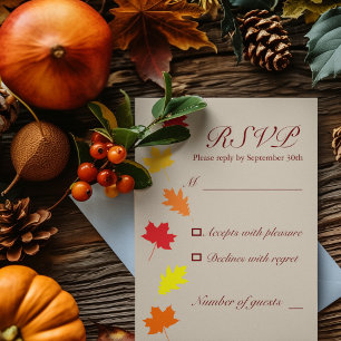 Fall Leaves Wedding RSVP Card