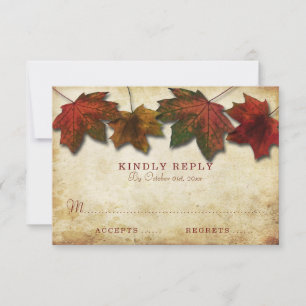 Fall Leaves Wedding RSVP Card
