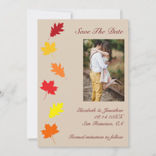 Fall Leaves Wedding Save The Date