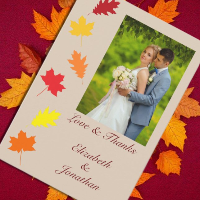 Fall Leaves Wedding Thank You Card (Creator Uploaded)