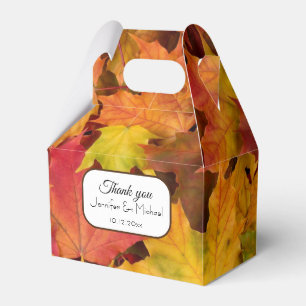 Fall Leaves Wedding Thank You Gift Favour Box