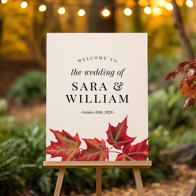 Fall Leaves Wedding Welcome Sign (Creator Uploaded)