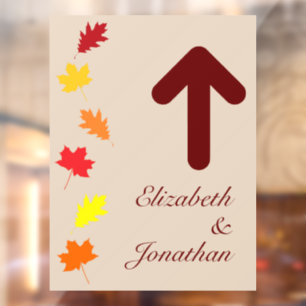 Fall Leaves Wedding Window Cling