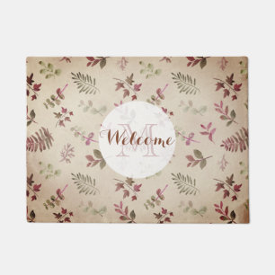 Fall Leaves Welcome Personalised Monogram Doormat
