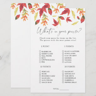 Fall leaves - What's in your purse game