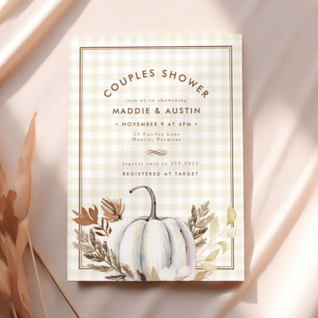 Fall Leaves White Pumpkin Couples Bridal Shower (Creator Uploaded)