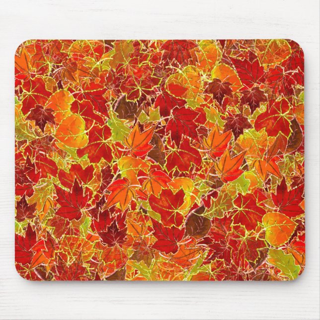fall leaves whole image mouse mat (Front)