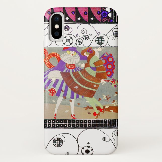 FALL LEAVES,WIND ,SWIRLS FASHION COSTUME DESIGNER Case-Mate iPhone CASE (Back)