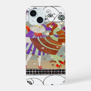 FALL LEAVES,WIND ,SWIRLS FASHION COSTUME DESIGNER iPhone 15 CASE
