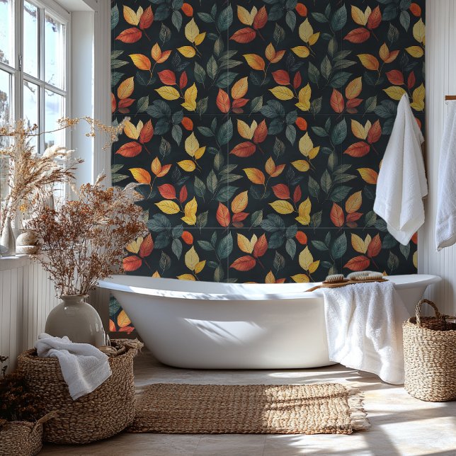 Fall Leaves With Black Background Wallpaper (Creator Uploaded)