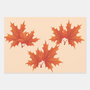 Fall Leaves Wrapping Paper Sheet